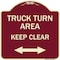 Signmission Truck Turn Area Keep Clear W/ Bidirectional Arrow Heavy-Gauge Alum Sign, 18" x 18", BU-1818-22784 A-DES-BU-1818-22784 - alternate 1